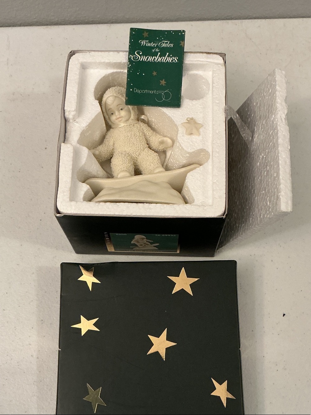 Department 56 Snowbabies Winter Tales Cream and Gold Baby Figurine